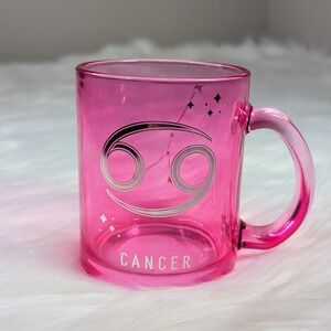 Pink‎ Glass Zodiac Mug Cancer 11.8 FL Oz Brand New